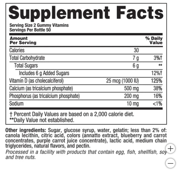 VITAFUSION CALCIUM+D₃, 200 GUMMY VITAMINS