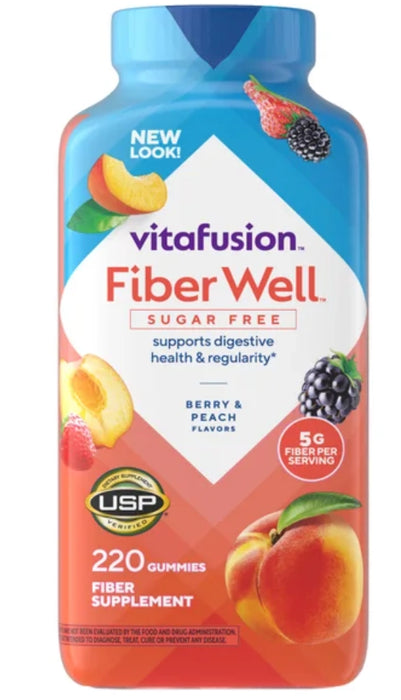 VITAFUSION FIBER WELL 5 G SUGAR FREE FIBER, 220 GUMMIES
