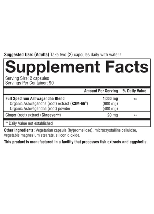 YOUTHEORY ASHWAGANDHA 1000 MG, 180 VEGETARIAN CAPSULES