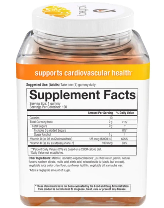 YOUTHEORY K2D3 ZERO SUGAR GUMMIES, 120 GUMMIES