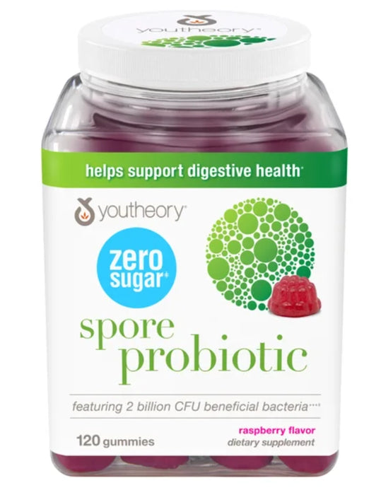YOUTHEORY SPORE PROBIOTIC ZERO SUGAR GUMMIES, 120 GUMMIES