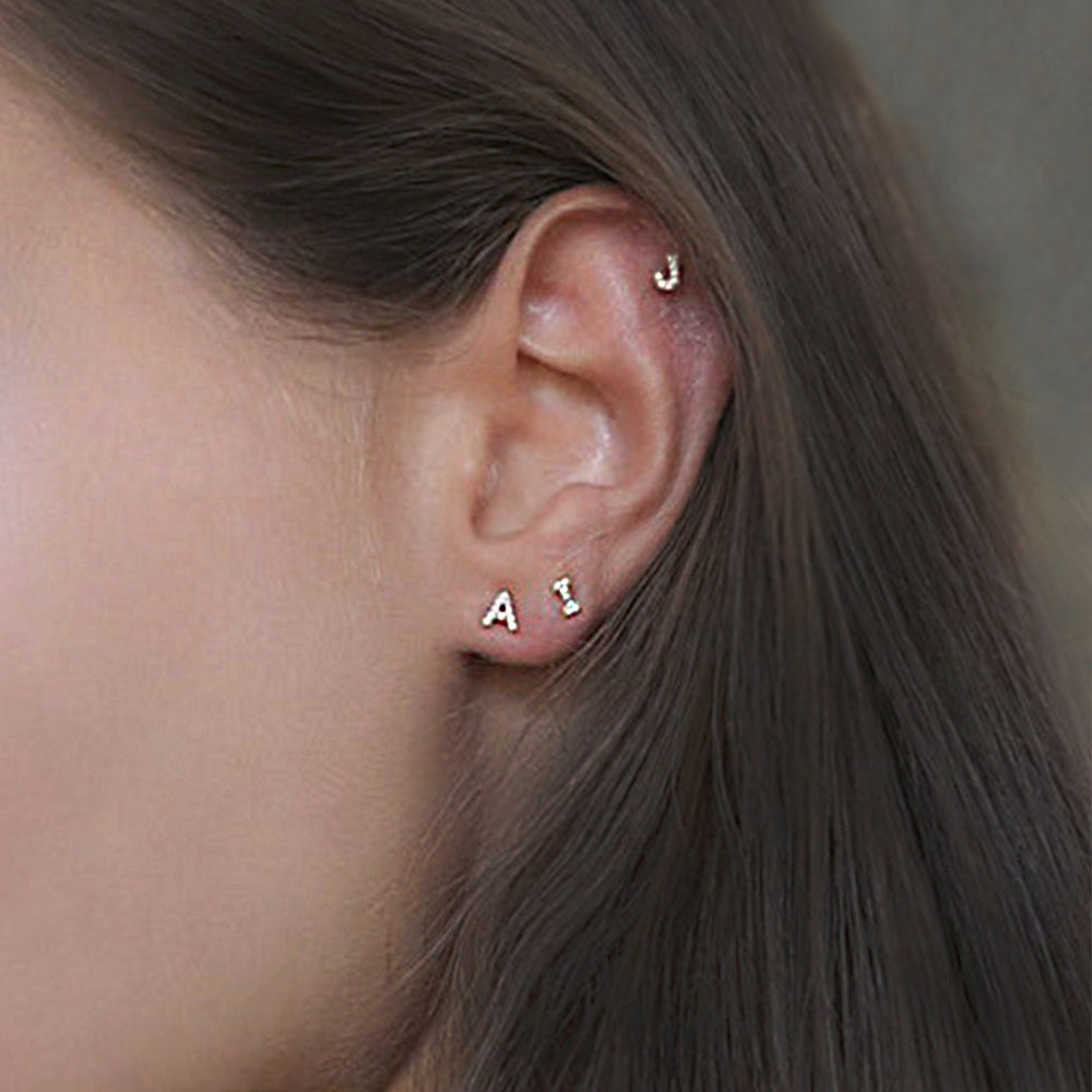 PERSONALIZED INITIAL STUDS ALPHABET EARRINGS