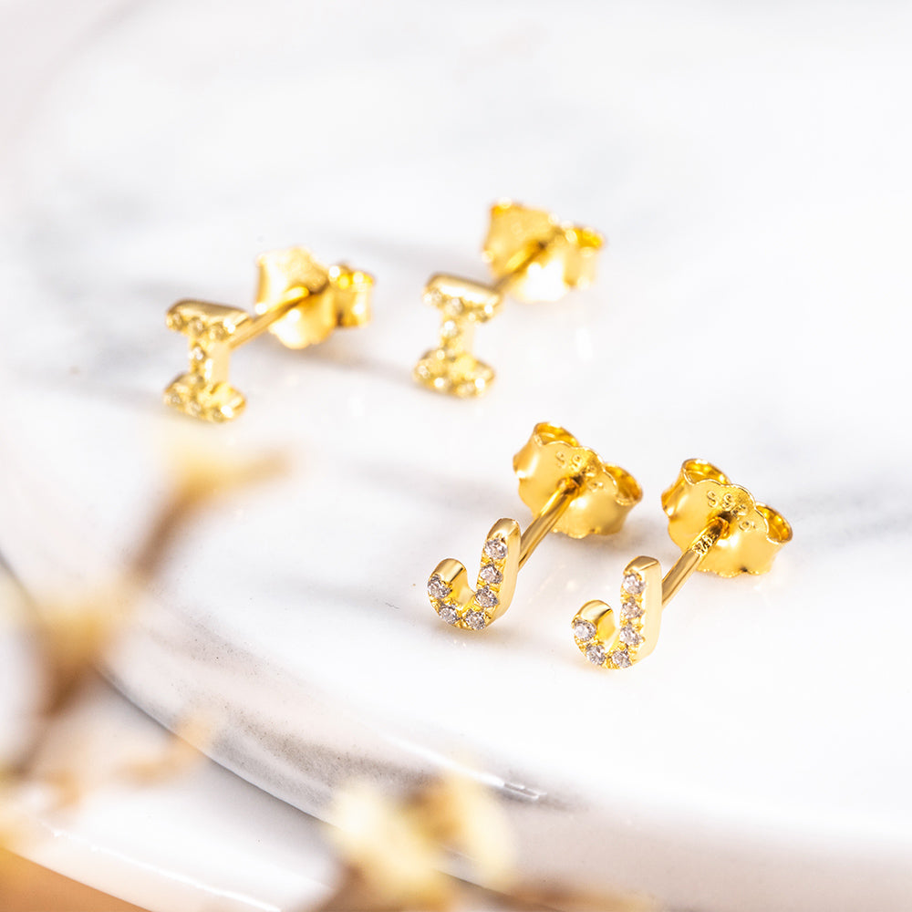 PERSONALIZED INITIAL STUDS ALPHABET EARRINGS