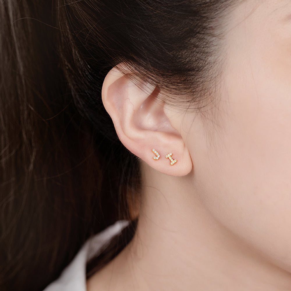 PERSONALIZED INITIAL STUDS ALPHABET EARRINGS