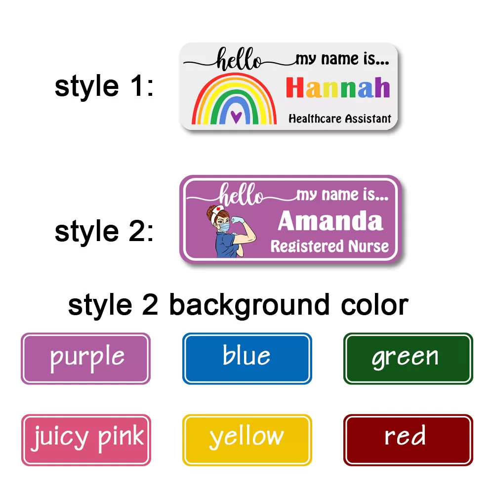 PERSONALIZED NAME BADGE NAME TAGS - MAGNETIC CLIP