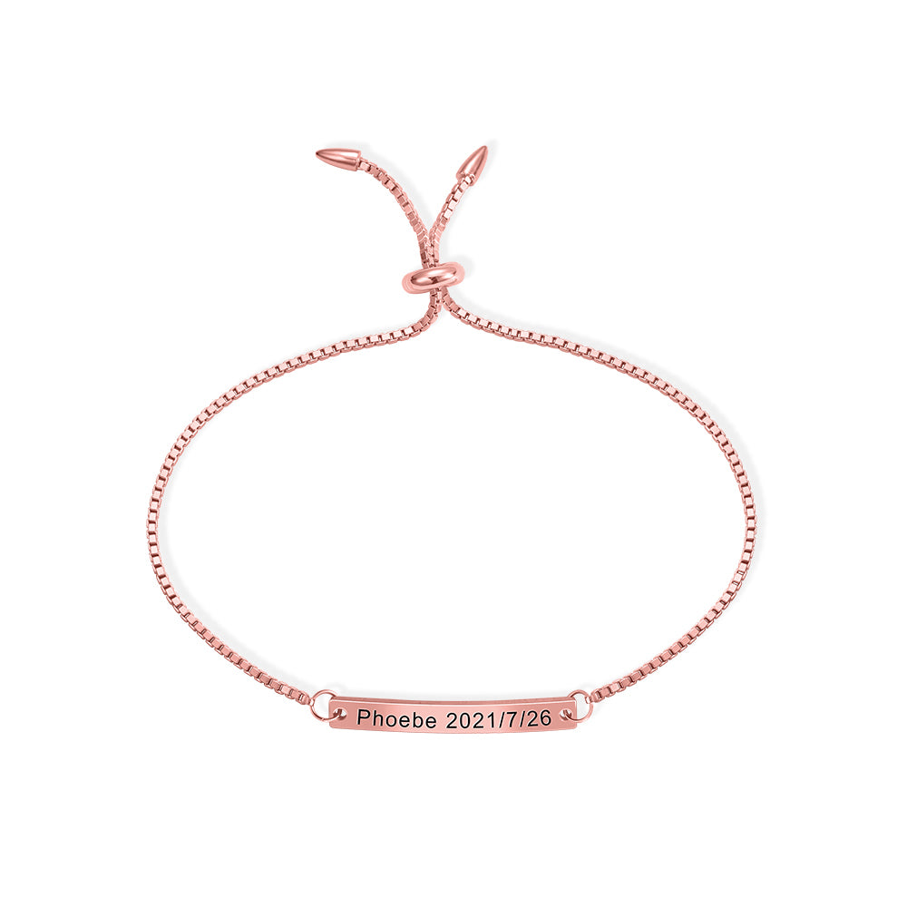CUSTOM BAR NAME ADJUSTABLE CHAIN BRACELET