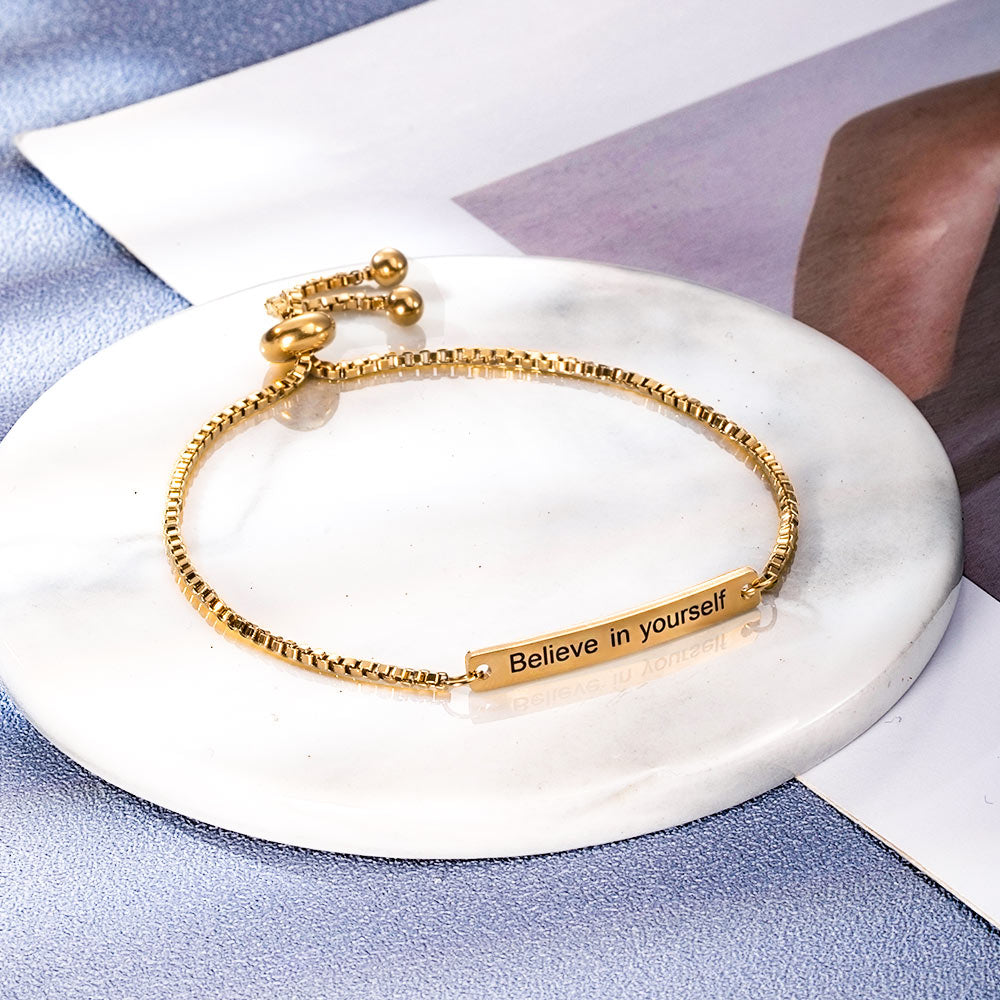 CUSTOM BAR NAME ADJUSTABLE CHAIN BRACELET