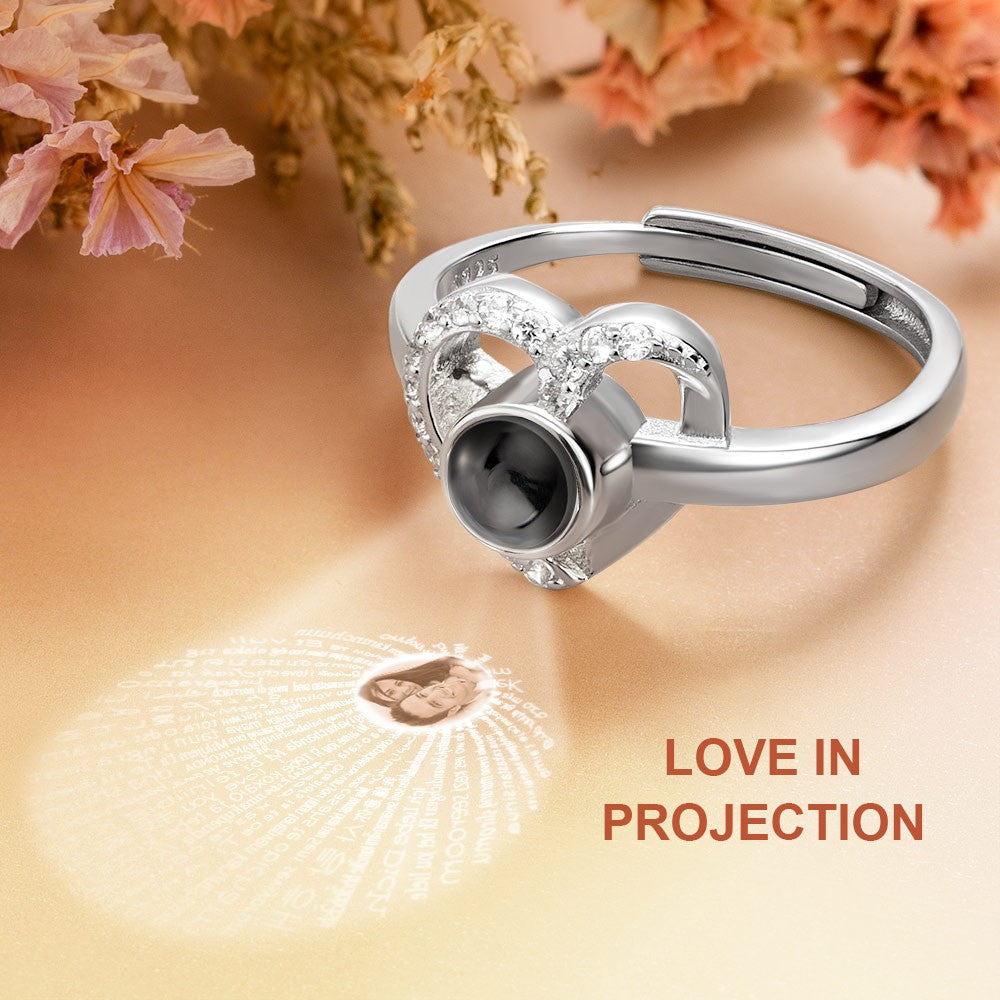 PERSONALIZED PHOTO PROJECTION HEART RING