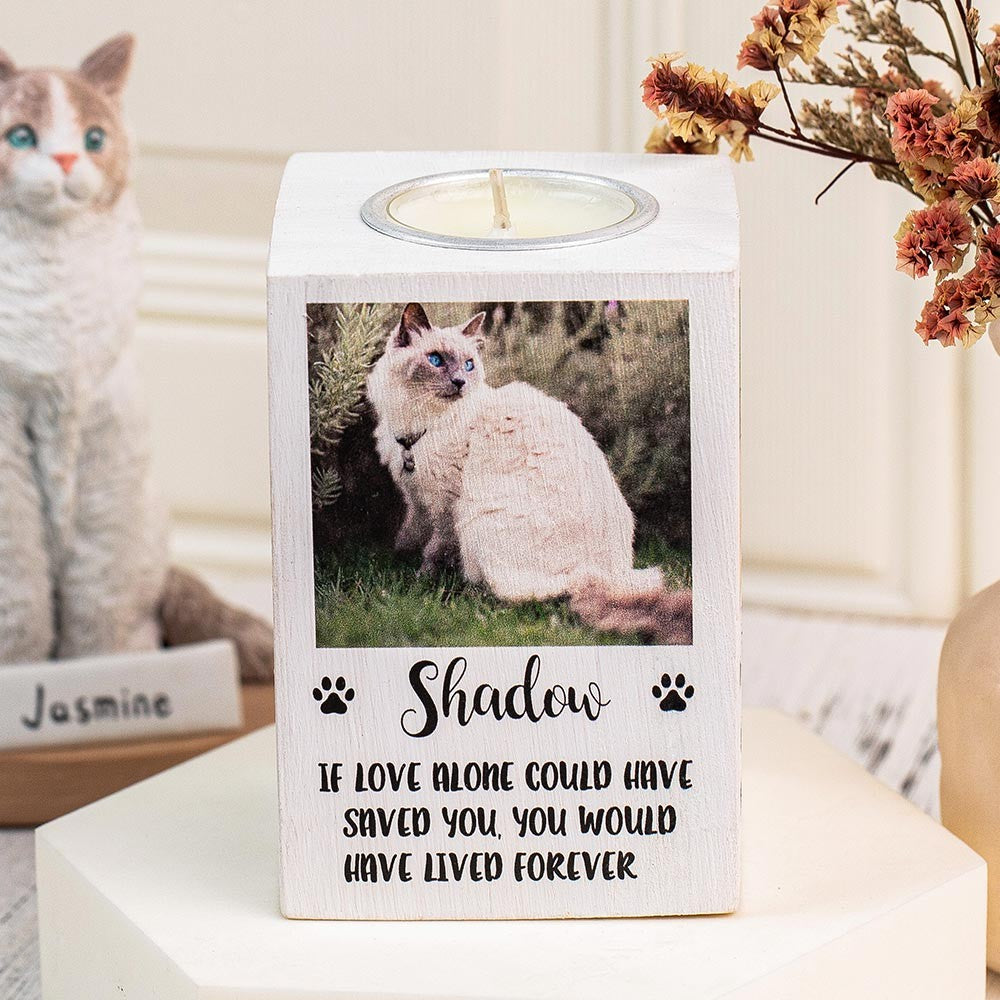 PERSONALIZED PET MEMORIAL PHOTO CANDLE TEALIGHT HOLDER