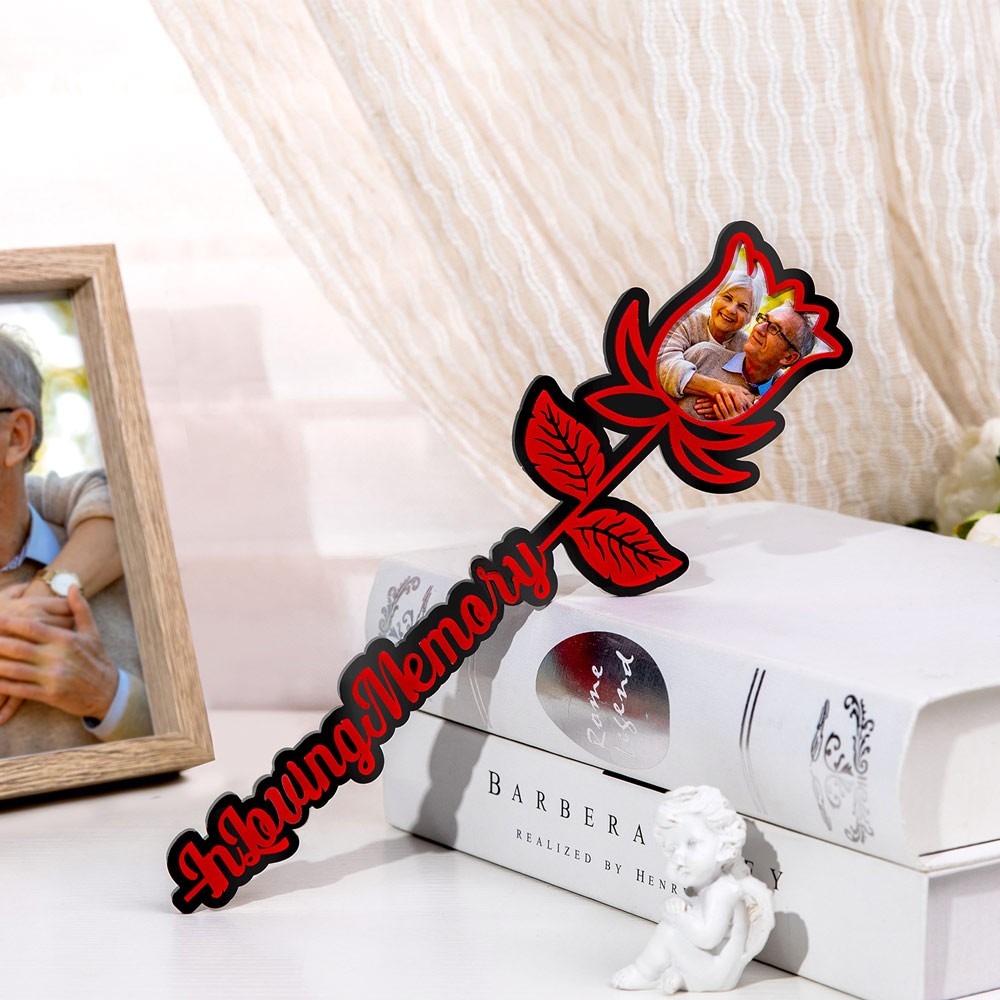 CUSTOM PHOTO IN LOVING MEMORY ROSE SIGN