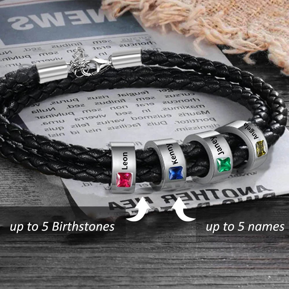 PERSONALIZED NAME BRACELET WITH BIRTHSTONE