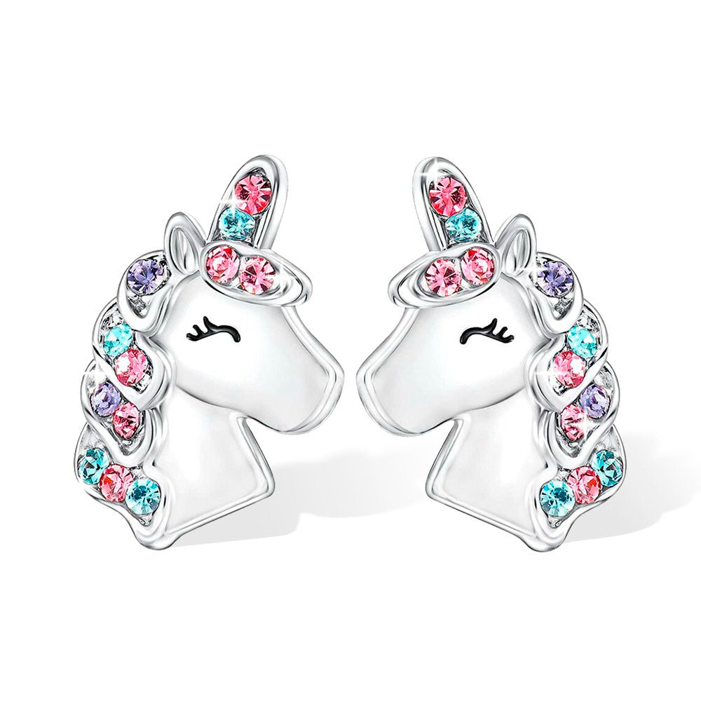 UNICORN EARRINGS WITH ZIRCON, PRINCE EARRINGS
