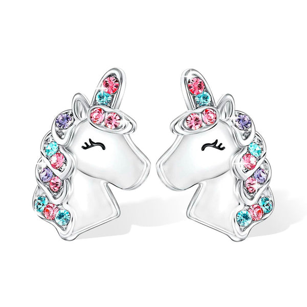 UNICORN EARRINGS WITH ZIRCON, PRINCE EARRINGS