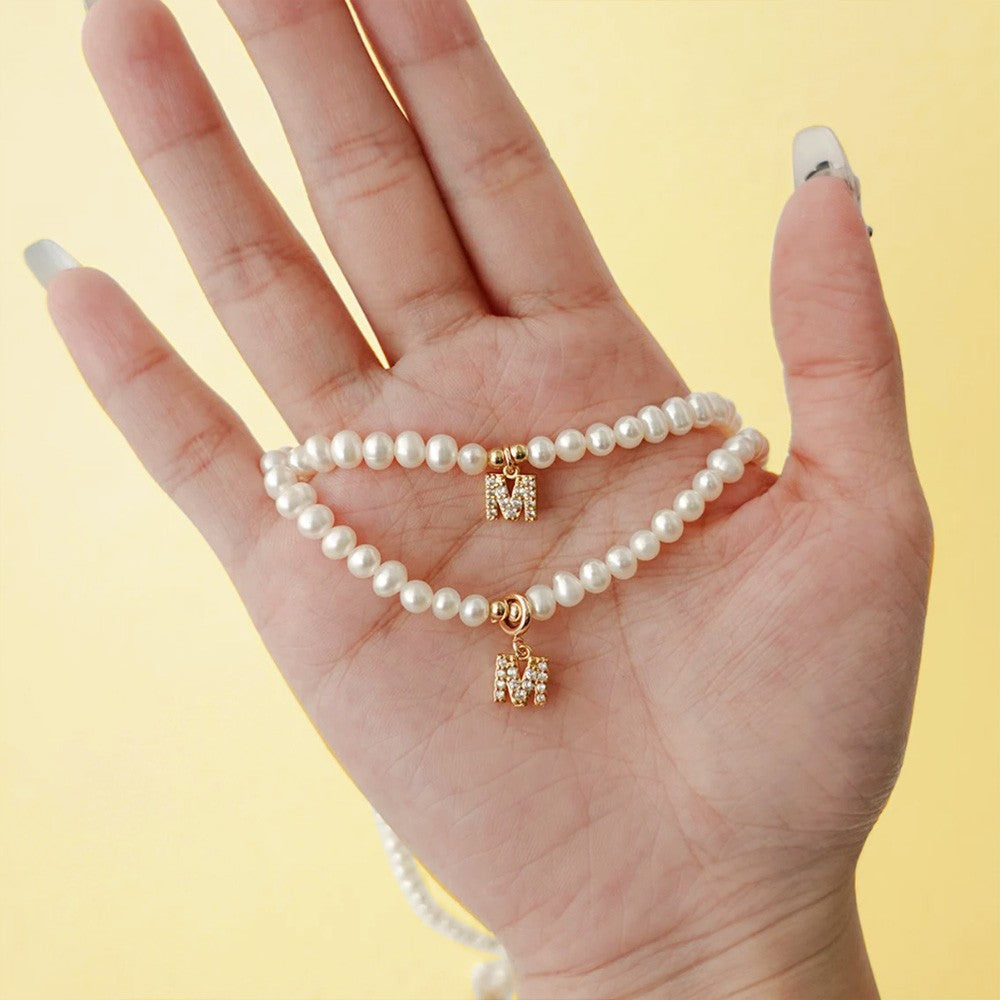 PERSONALIZED INITIAL PEARL CHOKER