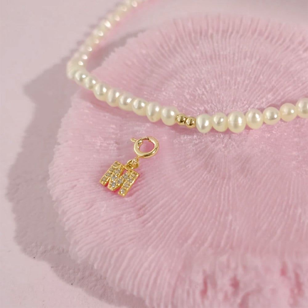 PERSONALIZED INITIAL PEARL CHOKER