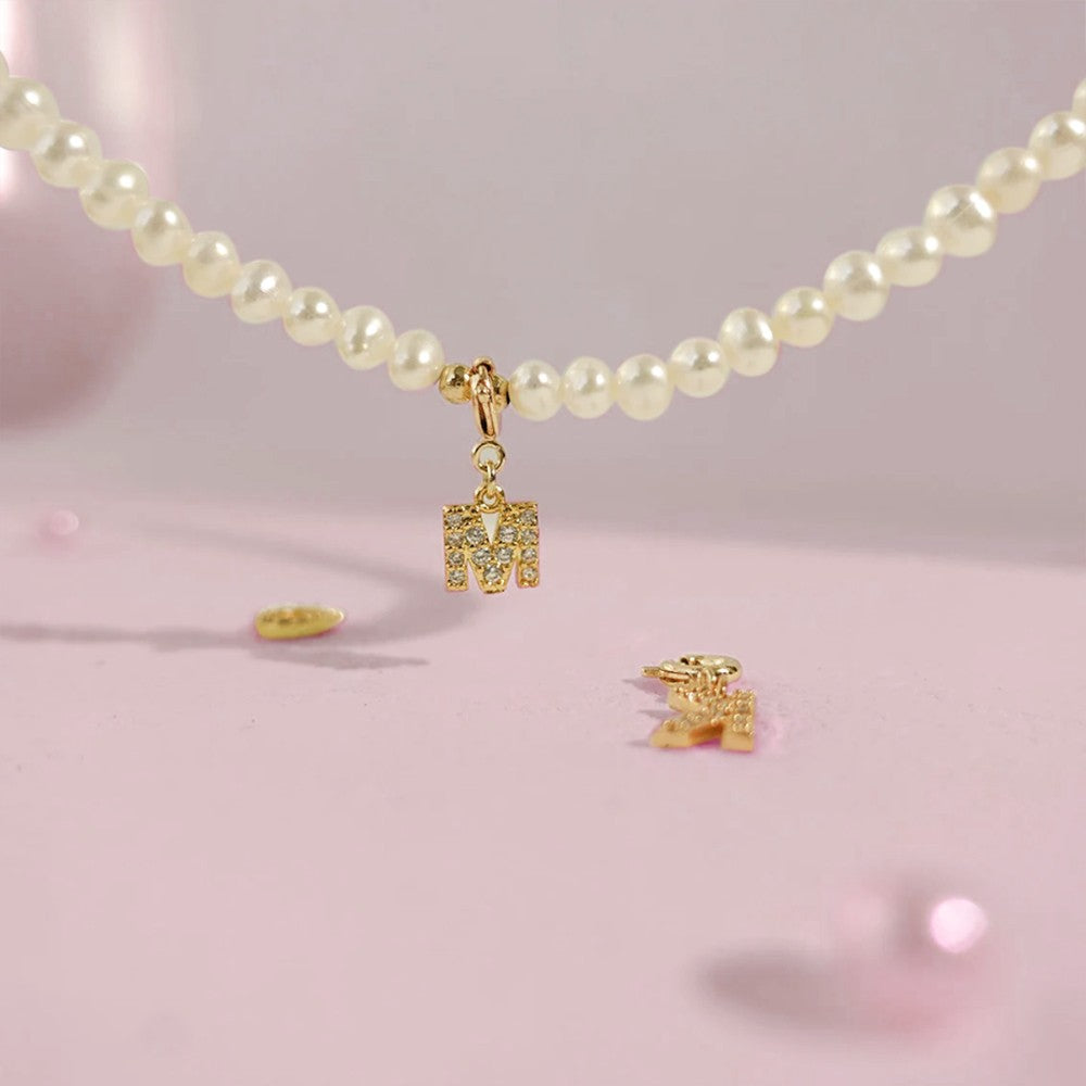 PERSONALIZED INITIAL PEARL CHOKER