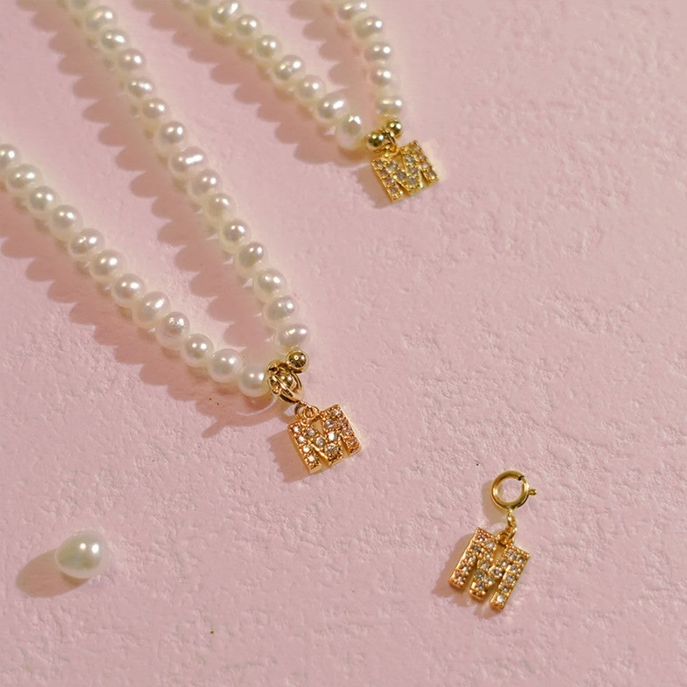 PERSONALIZED INITIAL PEARL CHOKER