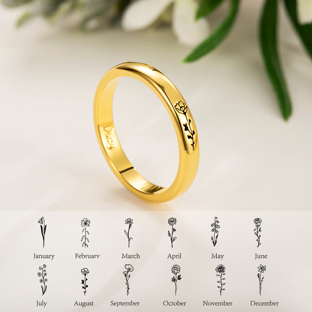 PERSONALIZED BIRTH FLOWER RING