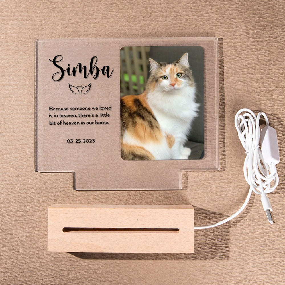PERSONALIZED NAME LIGHT UP PET MEMORIAL PLAQUE