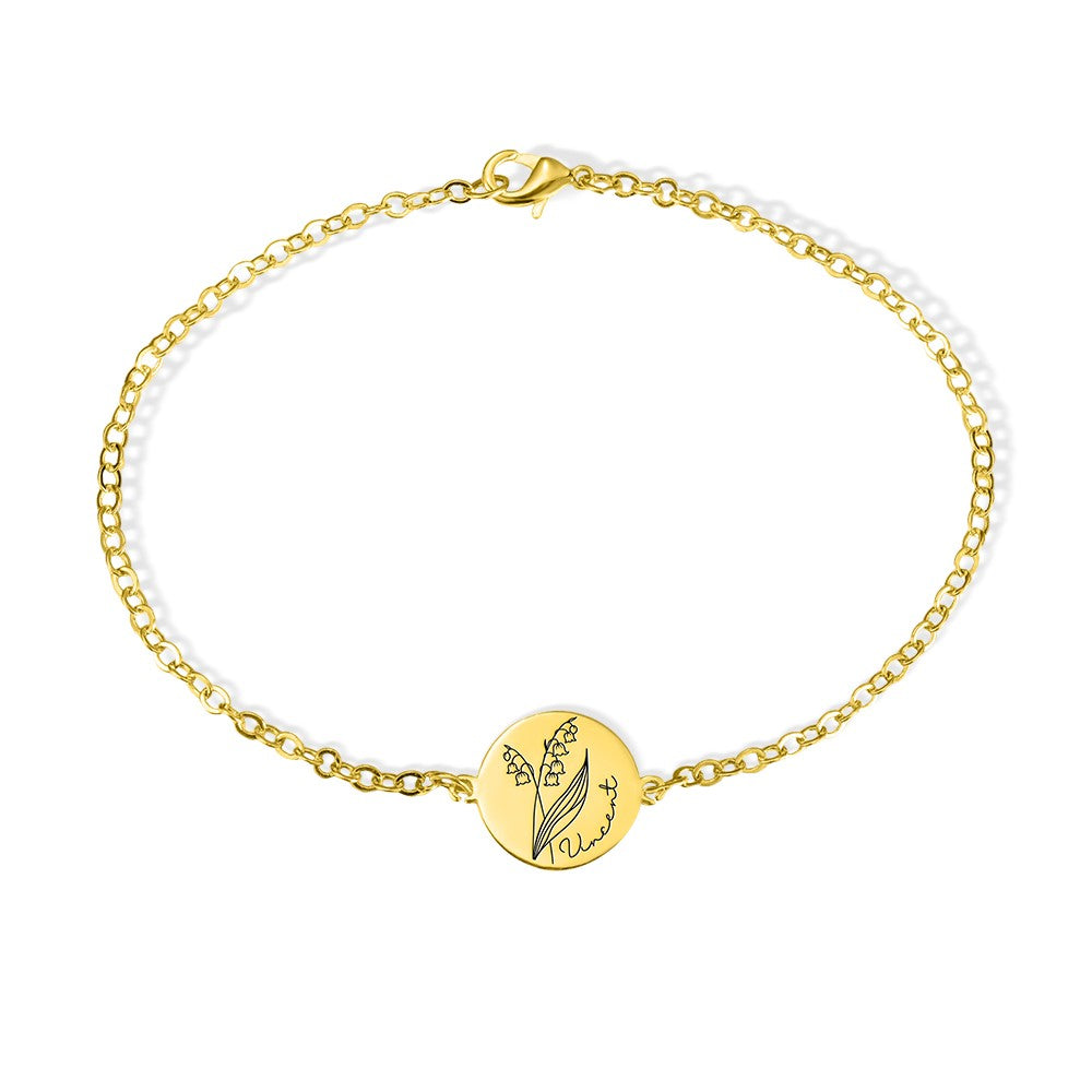 CUSTOM NAME & BIRTH FLOWER BRACELET