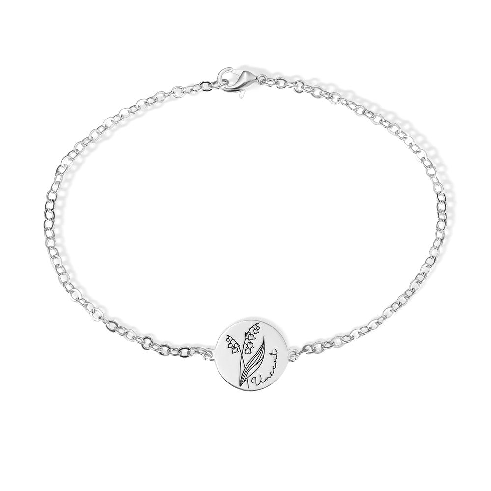 CUSTOM NAME & BIRTH FLOWER BRACELET