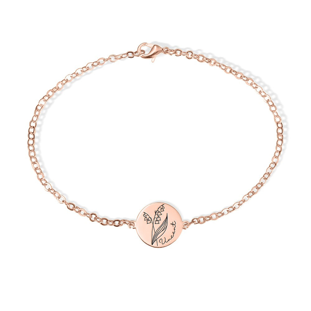 CUSTOM NAME & BIRTH FLOWER BRACELET