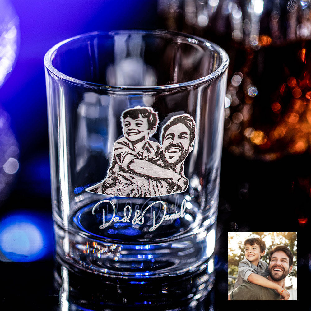 CUSTOM WHISKEY GLASS WITH FAMILY PHOTO