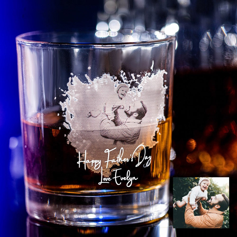 CUSTOM WHISKEY GLASS WITH FAMILY PHOTO