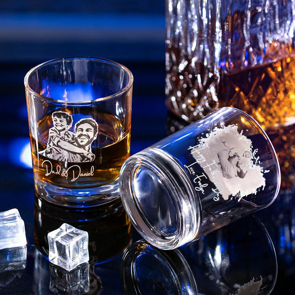CUSTOM WHISKEY GLASS WITH FAMILY PHOTO