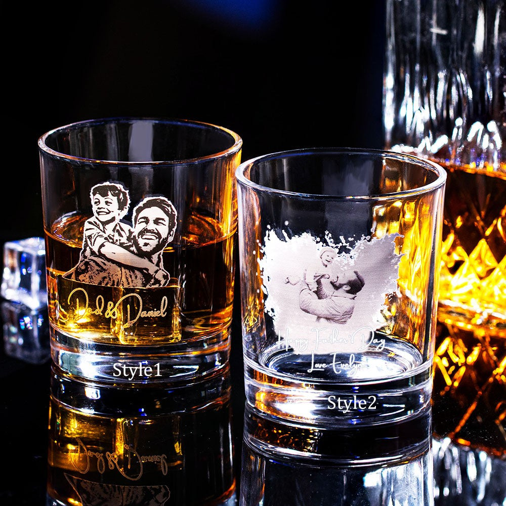 CUSTOM WHISKEY GLASS WITH FAMILY PHOTO