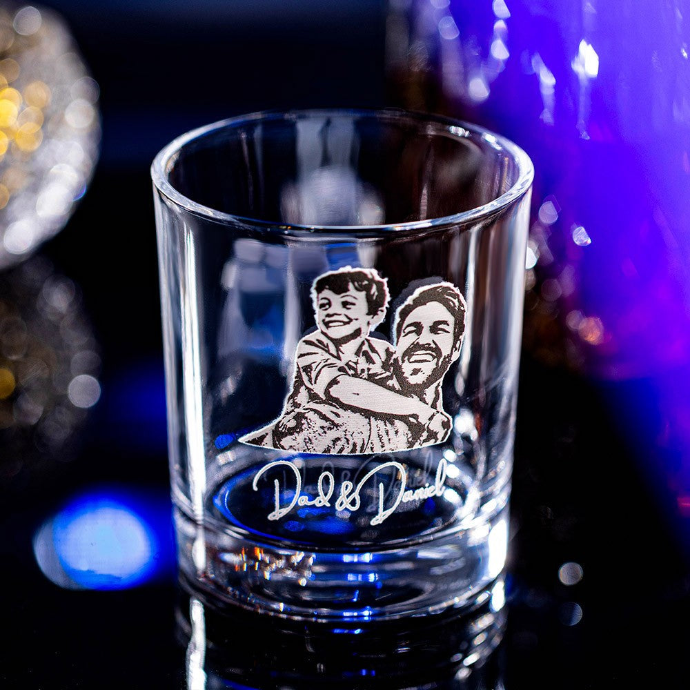 CUSTOM WHISKEY GLASS WITH FAMILY PHOTO