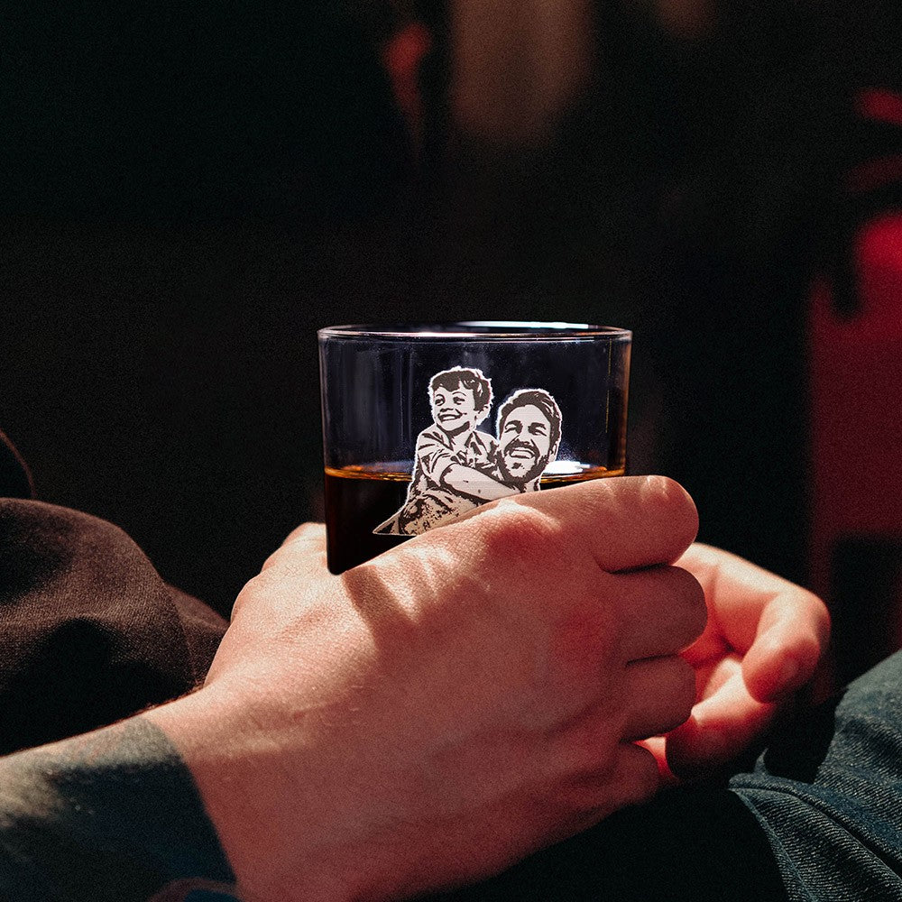 CUSTOM WHISKEY GLASS WITH FAMILY PHOTO