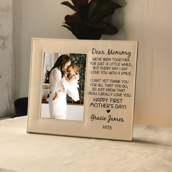 ENGRAVED NATURAL WOOD PICTURE FRAME