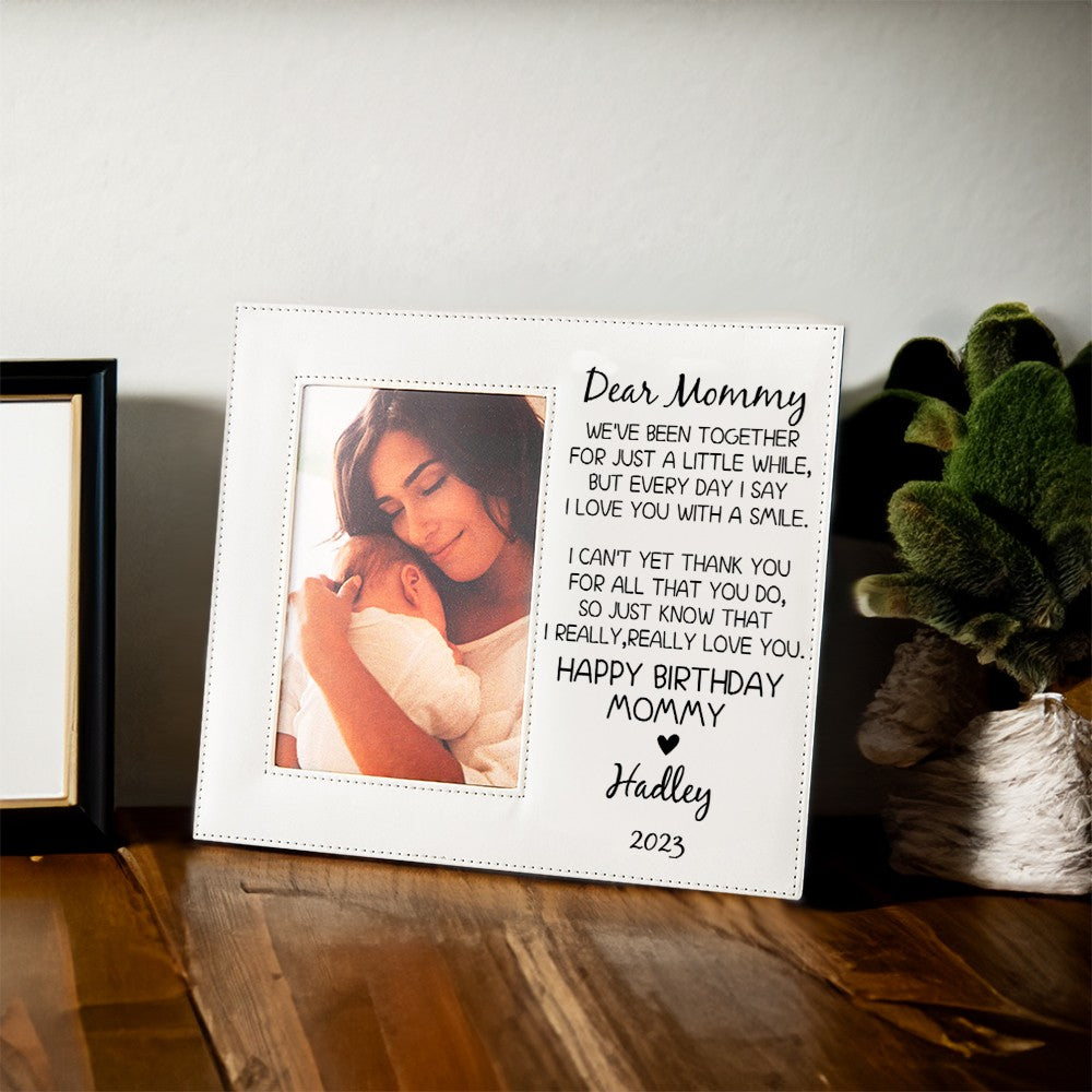 ENGRAVED NATURAL WOOD PICTURE FRAME