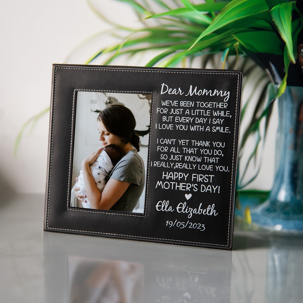 ENGRAVED NATURAL WOOD PICTURE FRAME