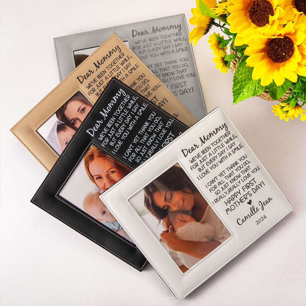 ENGRAVED NATURAL WOOD PICTURE FRAME