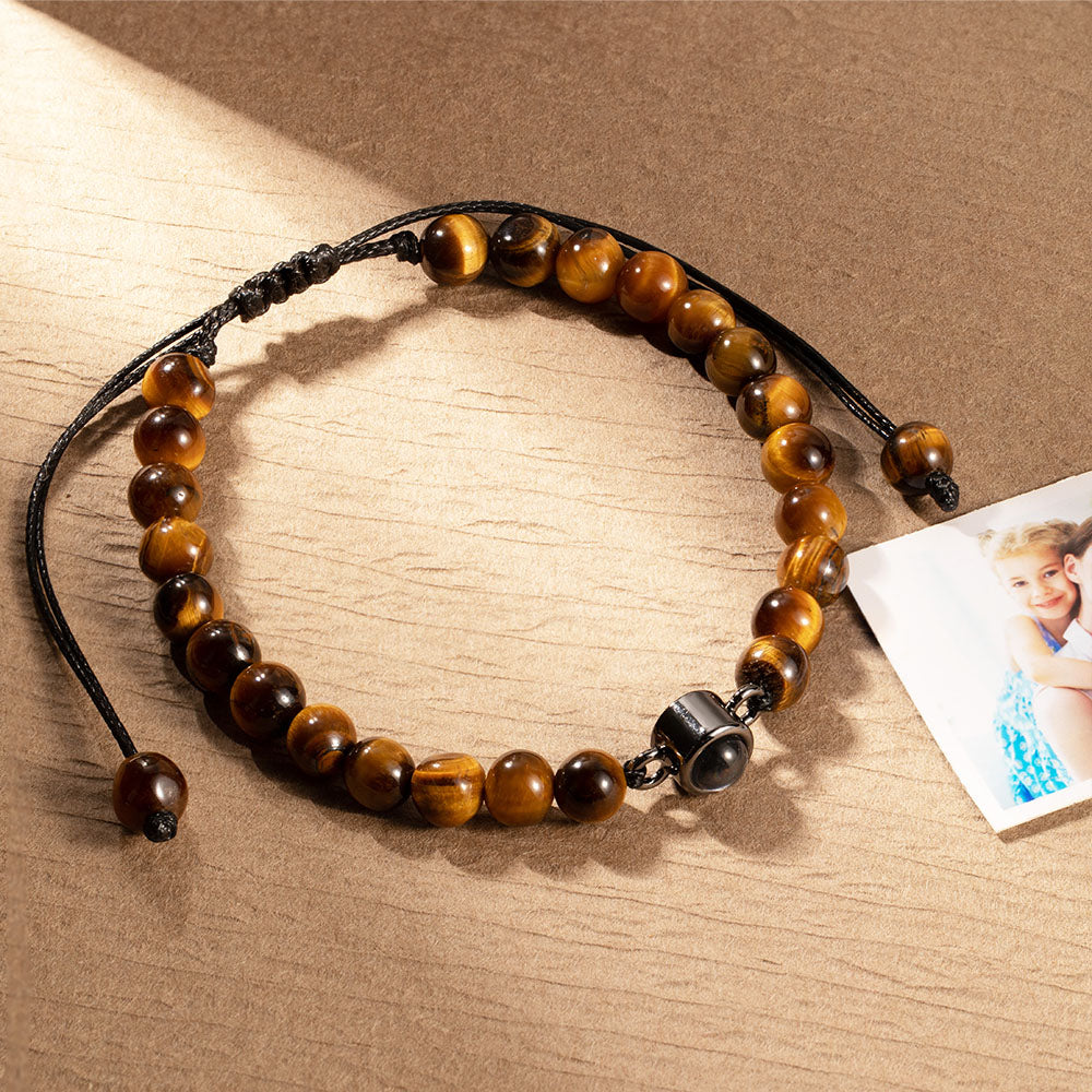 CUSTOM PHOTO PROJECTION TIGER EYE BRACELET