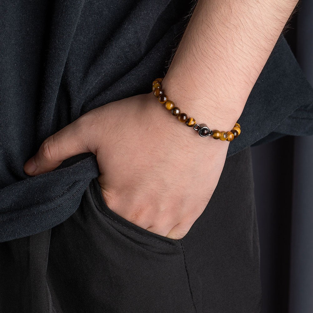 CUSTOM PHOTO PROJECTION TIGER EYE BRACELET