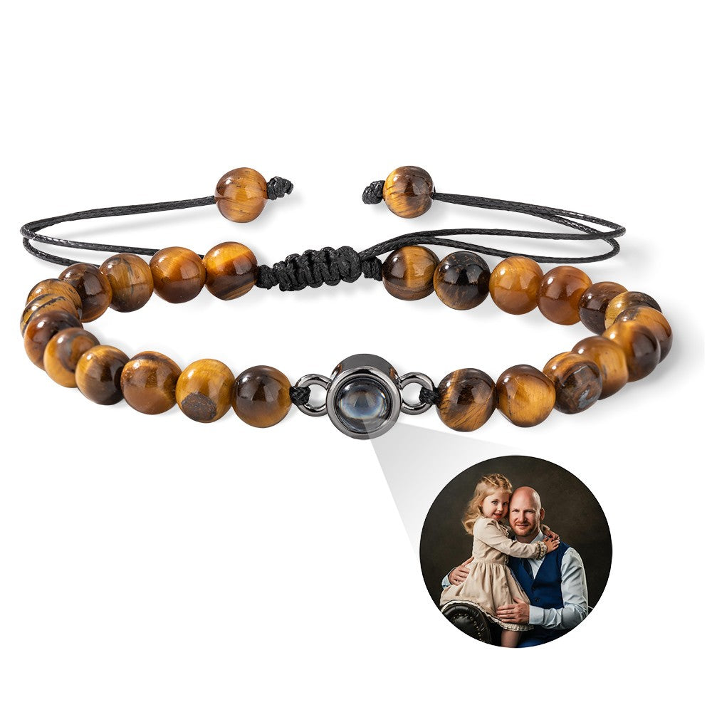 CUSTOM PHOTO PROJECTION TIGER EYE BRACELET