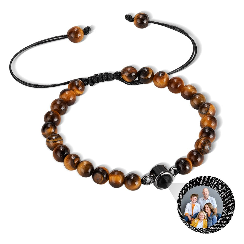 CUSTOM PHOTO PROJECTION TIGER EYE BRACELET