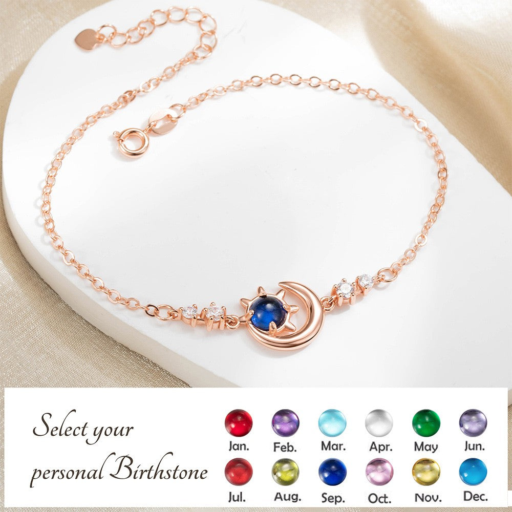 PERSONALIZED CRESCENT MOON SUN STAR ANKLET