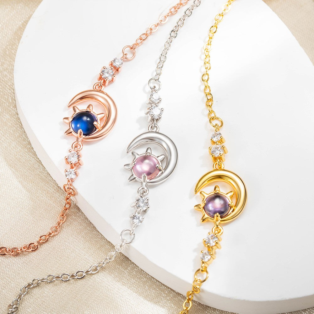 PERSONALIZED CRESCENT MOON SUN STAR ANKLET