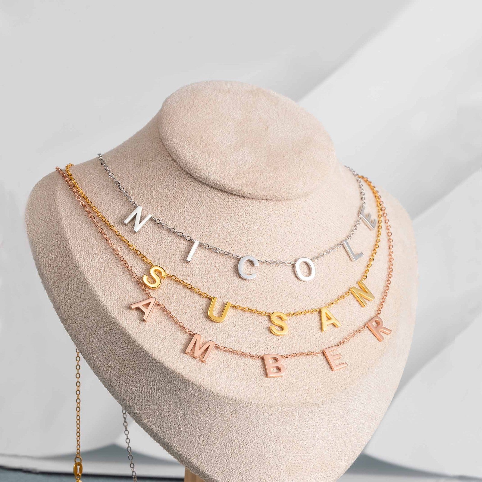PERSONALIZED 1-8 INITIAL NAME NECKLACE