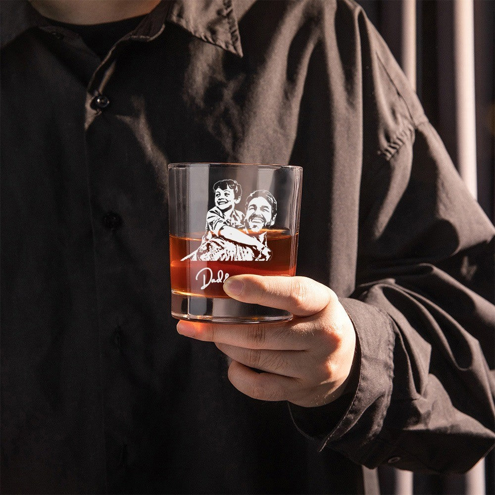 CUSTOM WHISKEY GLASS WITH FAMILY PHOTO