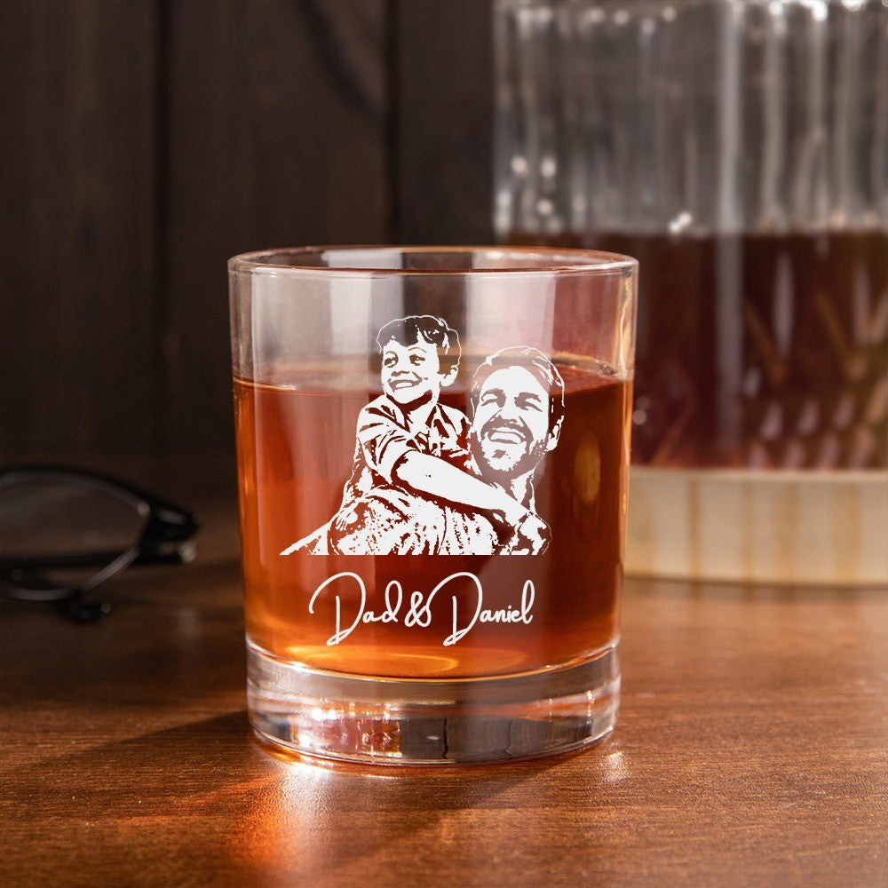 CUSTOM WHISKEY GLASS WITH FAMILY PHOTO