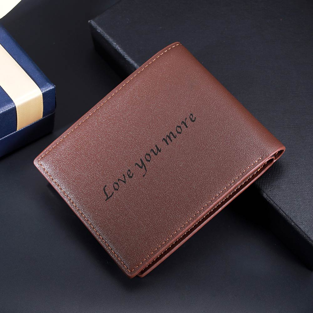 PERSONALIZED PHOTO LEATHER CARD HOLDER WALLET FOR MEN