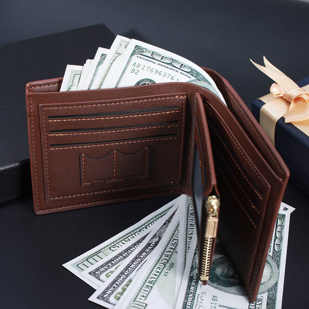 PERSONALIZED PHOTO LEATHER CARD HOLDER WALLET FOR MEN