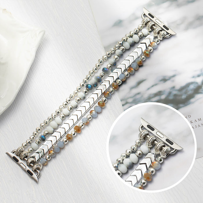 PERSONALIZED BEADED WATCH BAND COMPATIBLE WITH APPLE WATCH