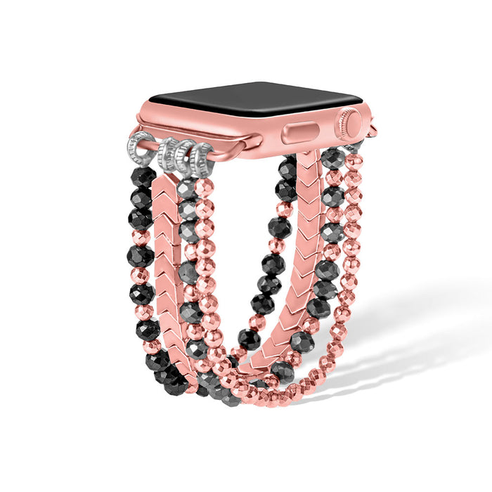 PERSONALIZED BEADED WATCH BAND COMPATIBLE WITH APPLE WATCH