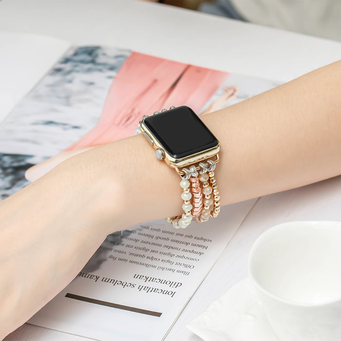 PERSONALIZED BEADED WATCH BAND COMPATIBLE WITH APPLE WATCH